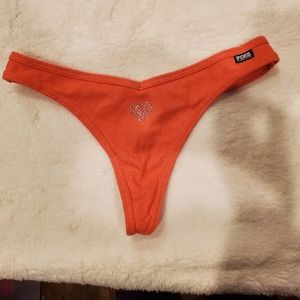 💕🔥PINK Victoria's Secret bling heart thong